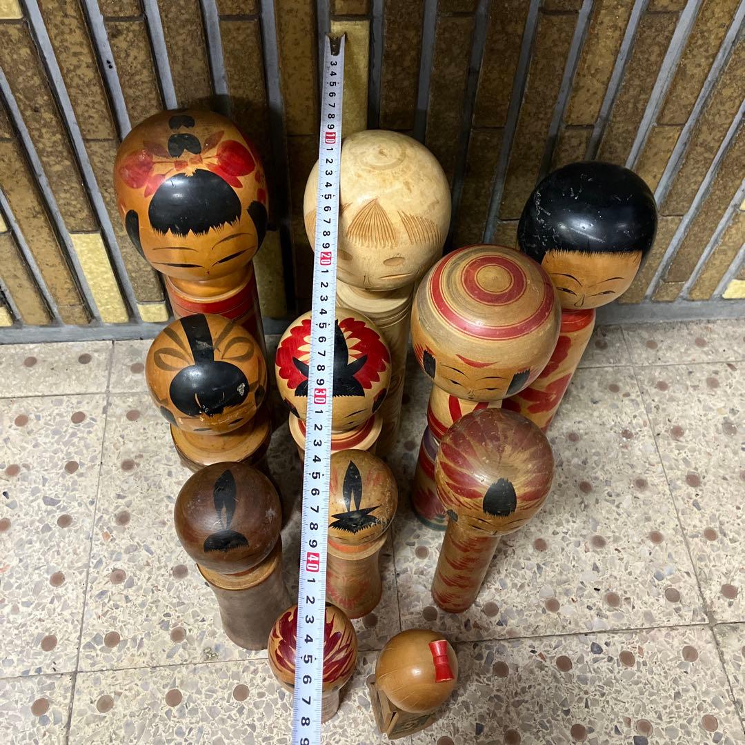 D-3 伝統こけし 11体 まとめ売り 作家銘あり 郷土玩具 民芸品 置物 鑑賞