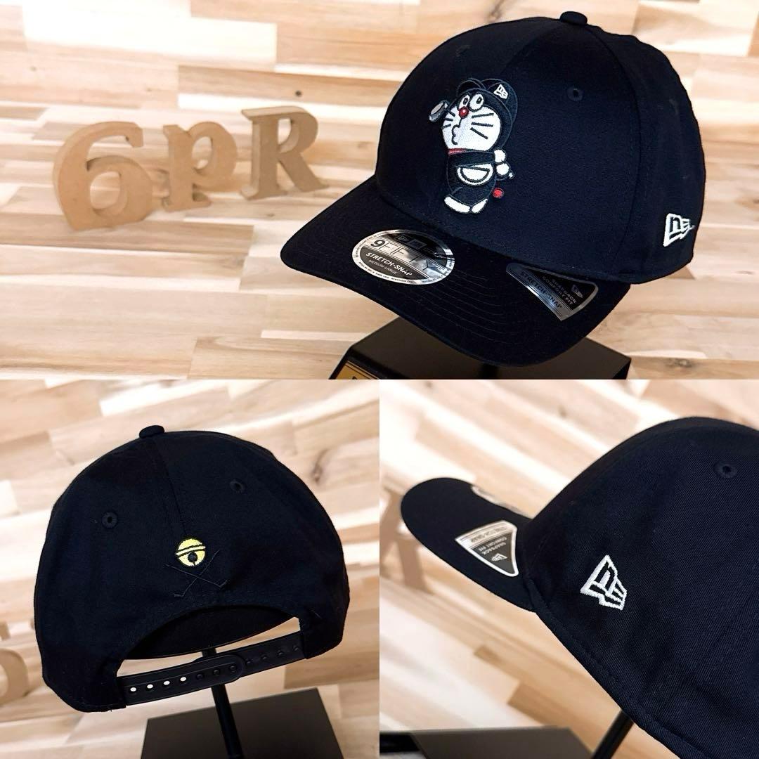 レア【ニューエラ×ドラえもん】限定コラボ ブラック ロゴ ゴルフ キャップ 黒