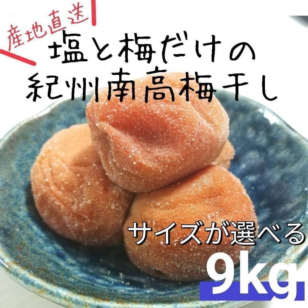 【お得！業務用9kg】天日塩と梅だけの紀州南高梅