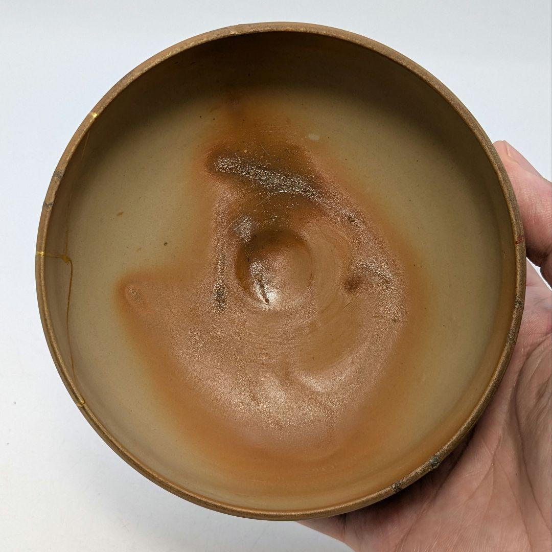 【金継ぎあり】三代 松田華山 備前焼 緋襷茶盌 共箱共布 抹茶碗 茶道具 茶器