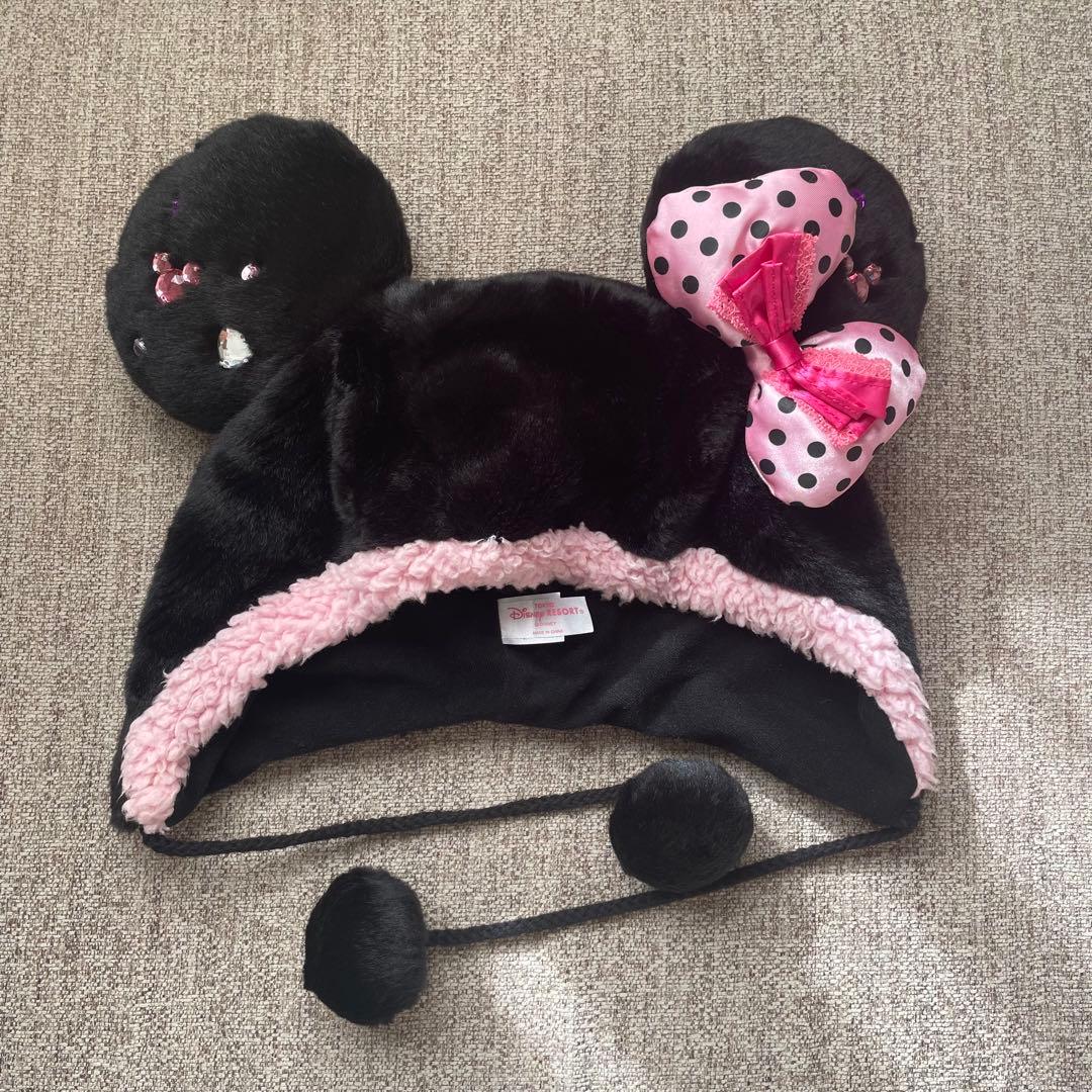 Disney ディズニー　ミニー　ファンキャップ　黒