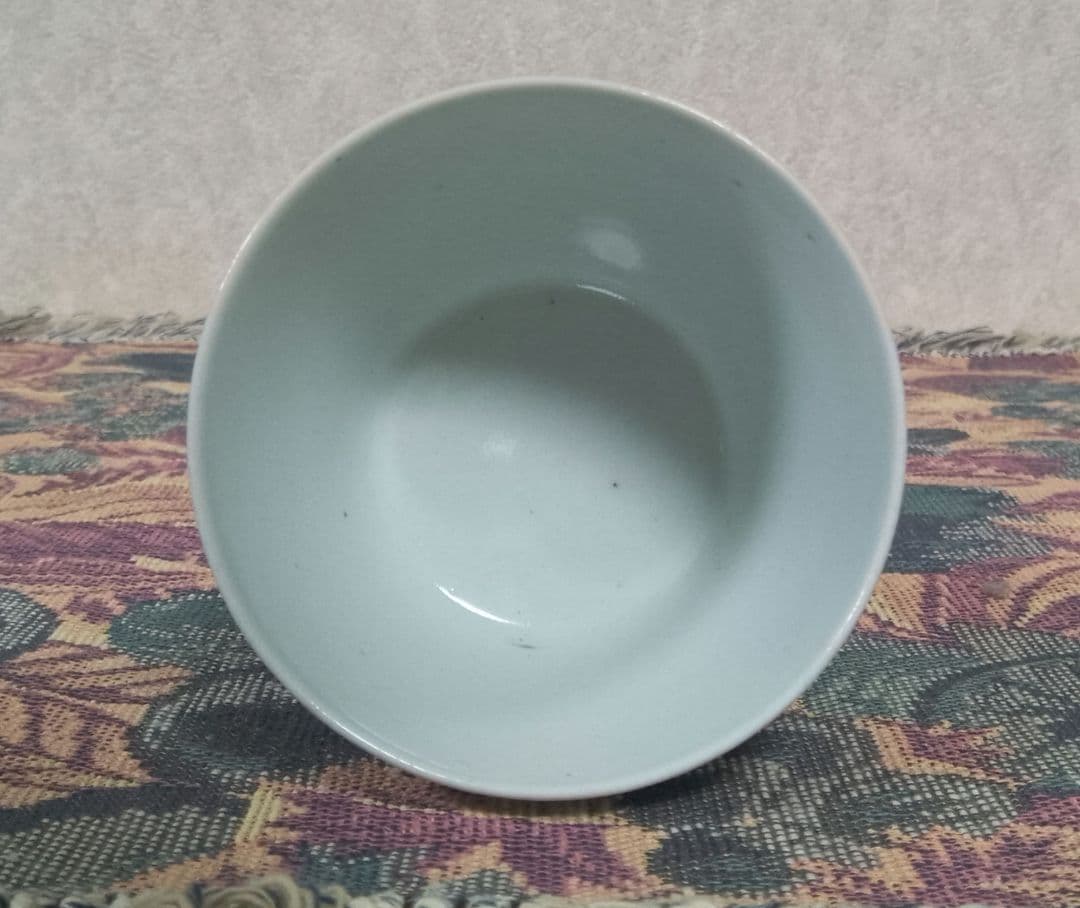 古伊万里 染付 蕎麦猪口 水辺芦 渦福銘あり