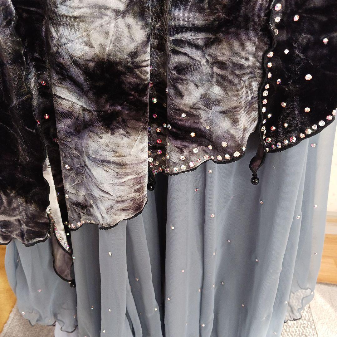 オフショルダー ラテン、スタンダードドレス ビーズ装飾