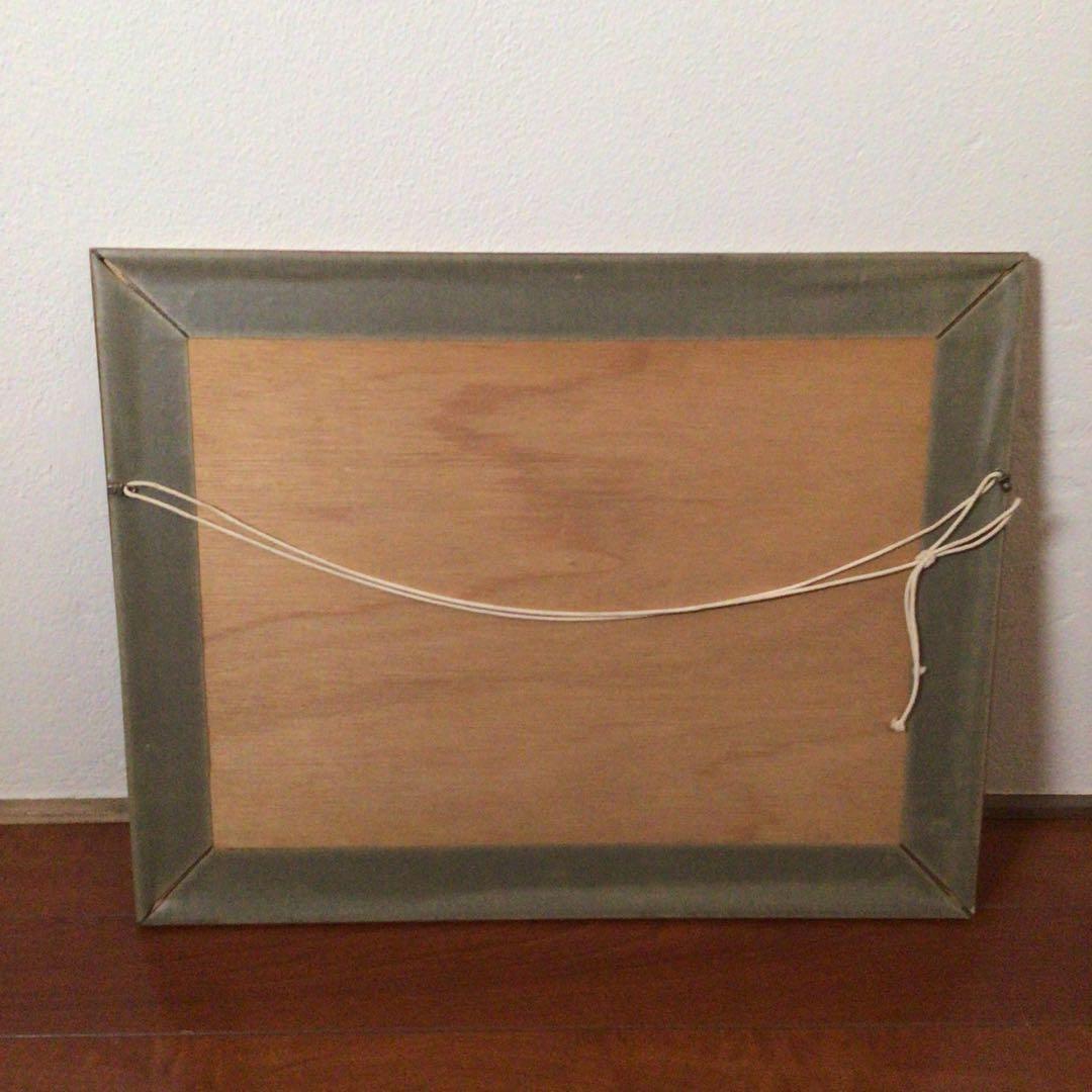 No2756 額装　大森運夫　「田植え」　共箱　創画会　日本画　古美術　送料無料