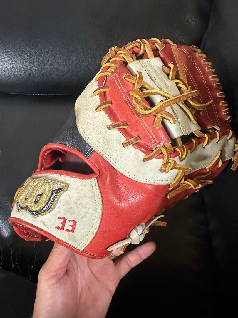 Wilson EE 軟式グローブ 黒/赤/白