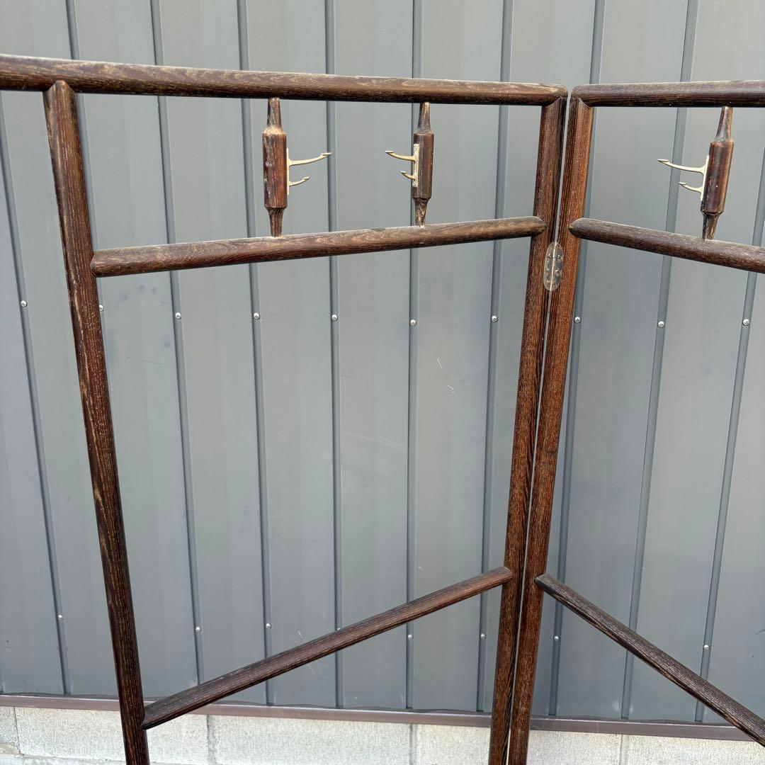 昭和レトロ 和風 古民具 漆塗り 衣桁 衣紋掛け 古道具 和家具 コゲ茶 着物