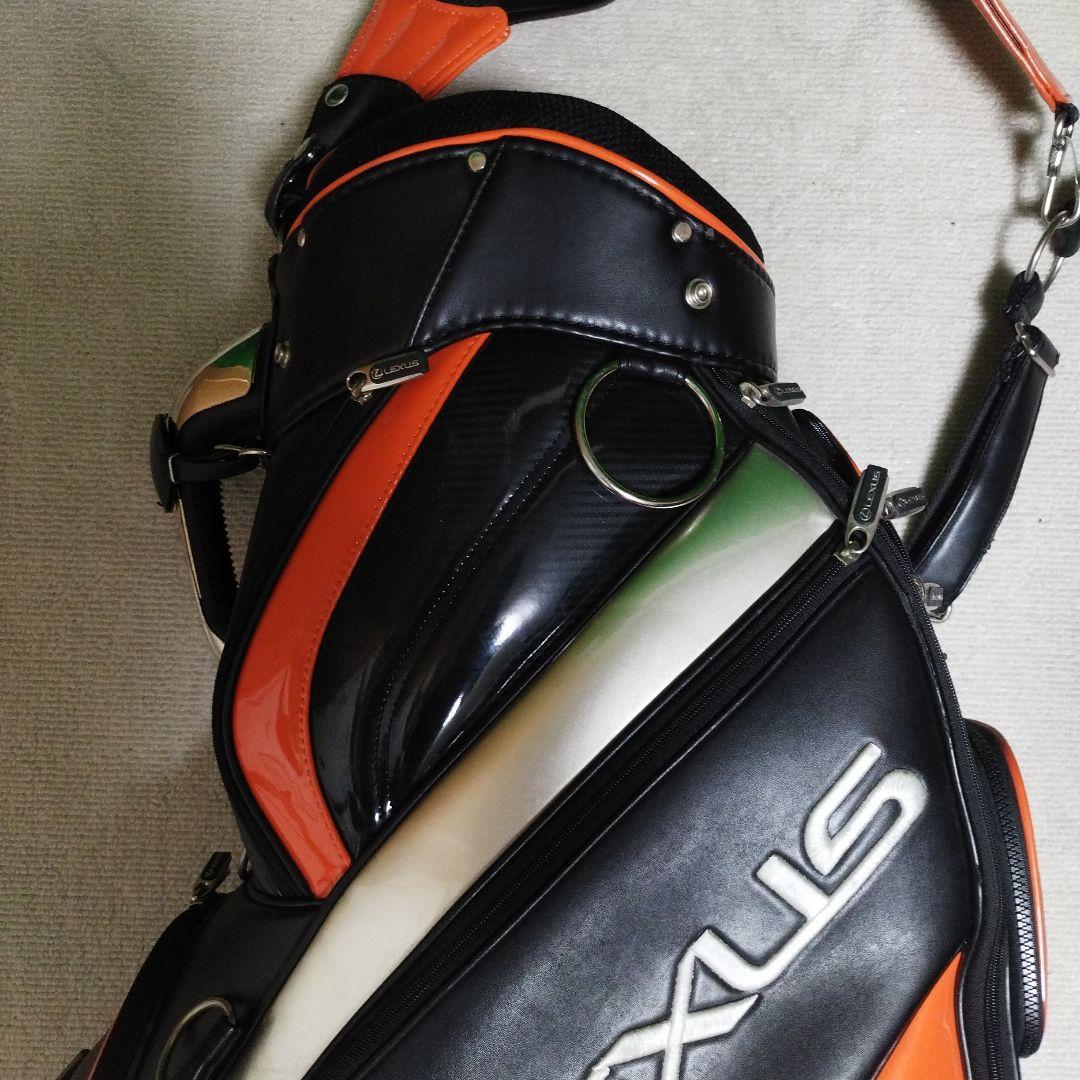 Lexus キャスター付きキャディバッグ オレンジ ブラック フードなし