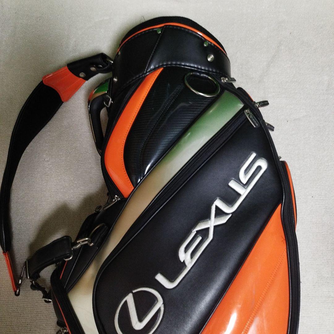 Lexus キャスター付きキャディバッグ オレンジ ブラック フードなし