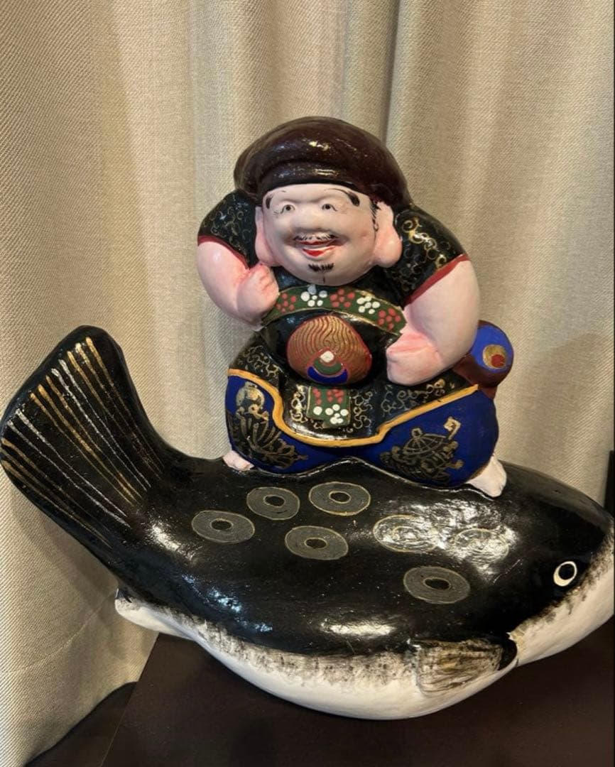 希少　長野県　中野雛人形　ふぐ乗り大黒天　中野人形　中野土びな　土雛　奈良久雄
