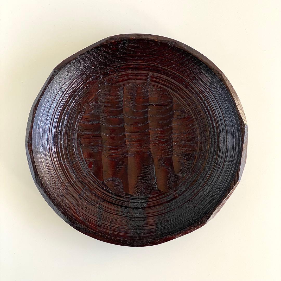 二代目村瀬治兵衛 沢栗大盆 千菓子器 本漆塗り 木彫り 漆器 丸盆 民芸品