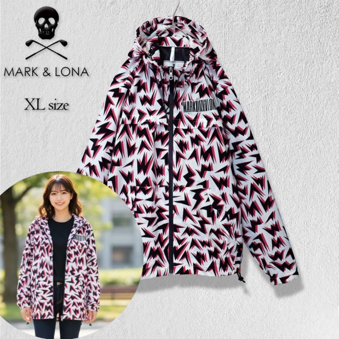 【美品】 マークアンドロナ ナイロンジャケット 総柄 パーカー ゴルフウェア