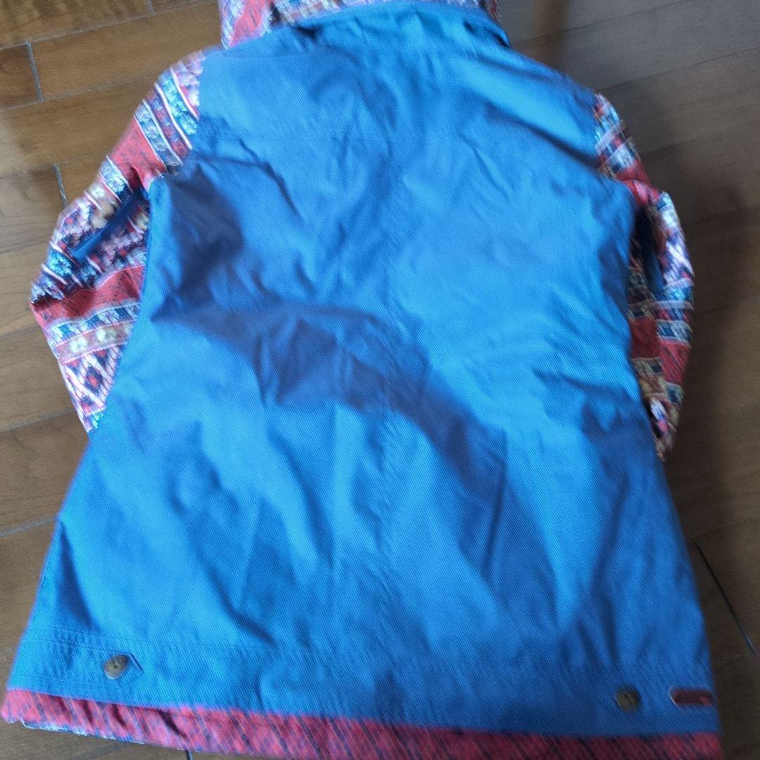 ROXY　スノボウェア　上下セット　デニム風　重ね着風　総柄 幾何学