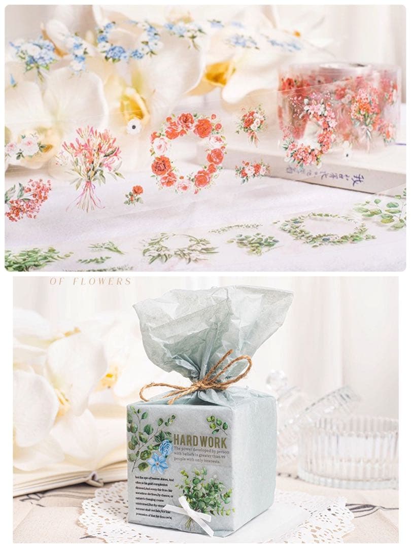 mt602❥花日梦6種 花 リース シール マステ ♡ 海外 マスキングテープ