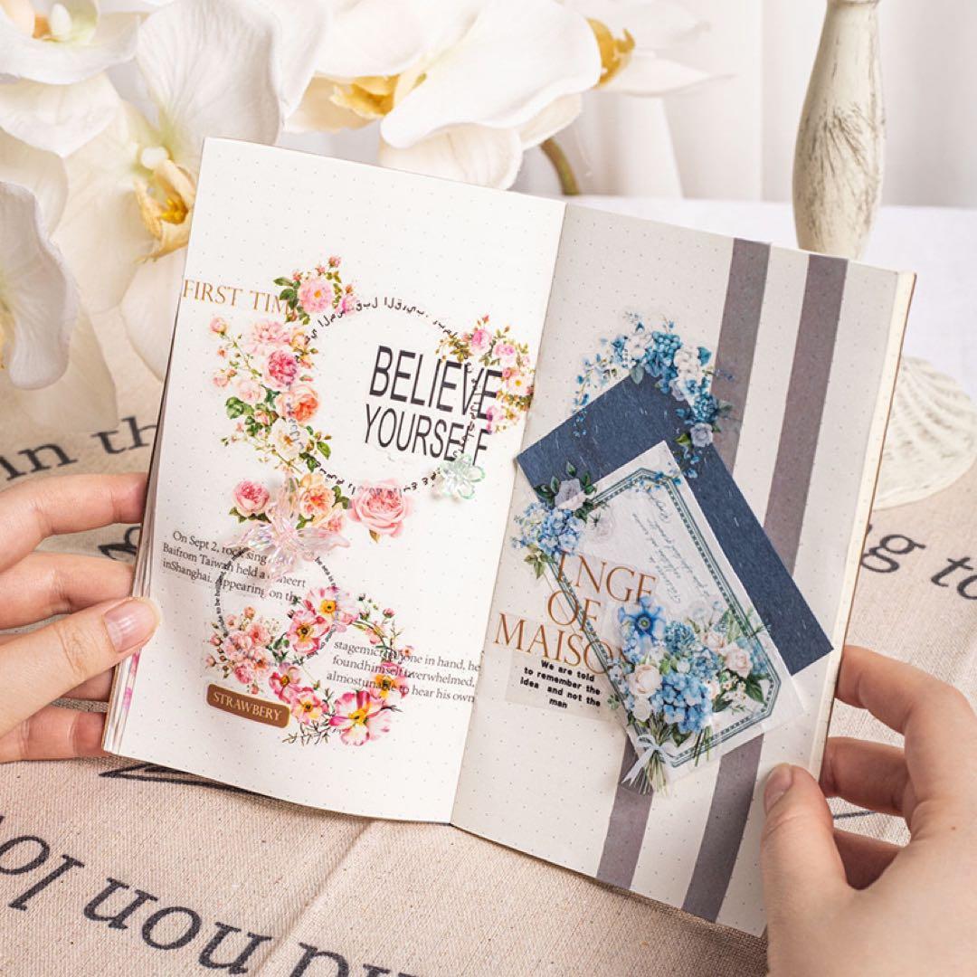 mt602❥花日梦6種 花 リース シール マステ ♡ 海外 マスキングテープ