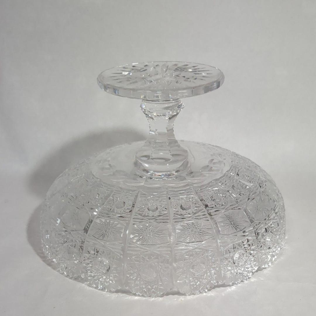 ボヘミアンクリスタル フルーツボウル コンポート クリスタルグラス 盛鉢 美品