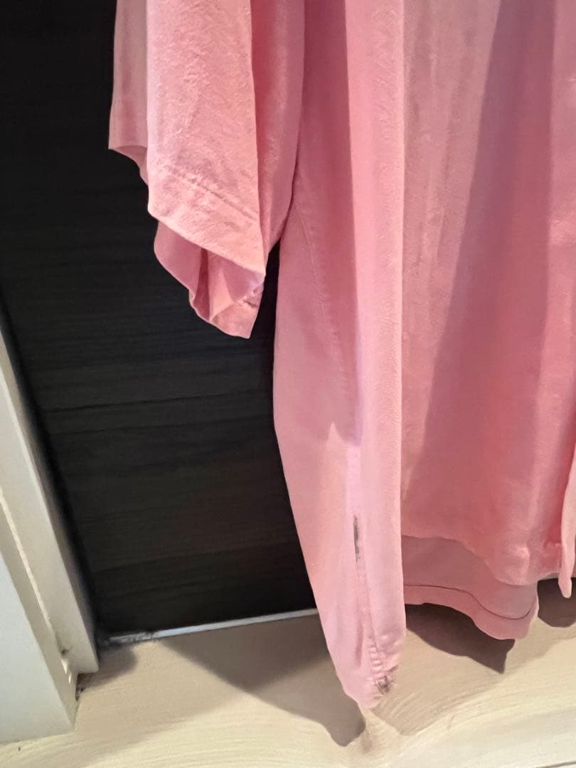 50s〜60s レーヨン　ボーリングシャツ　ピンク