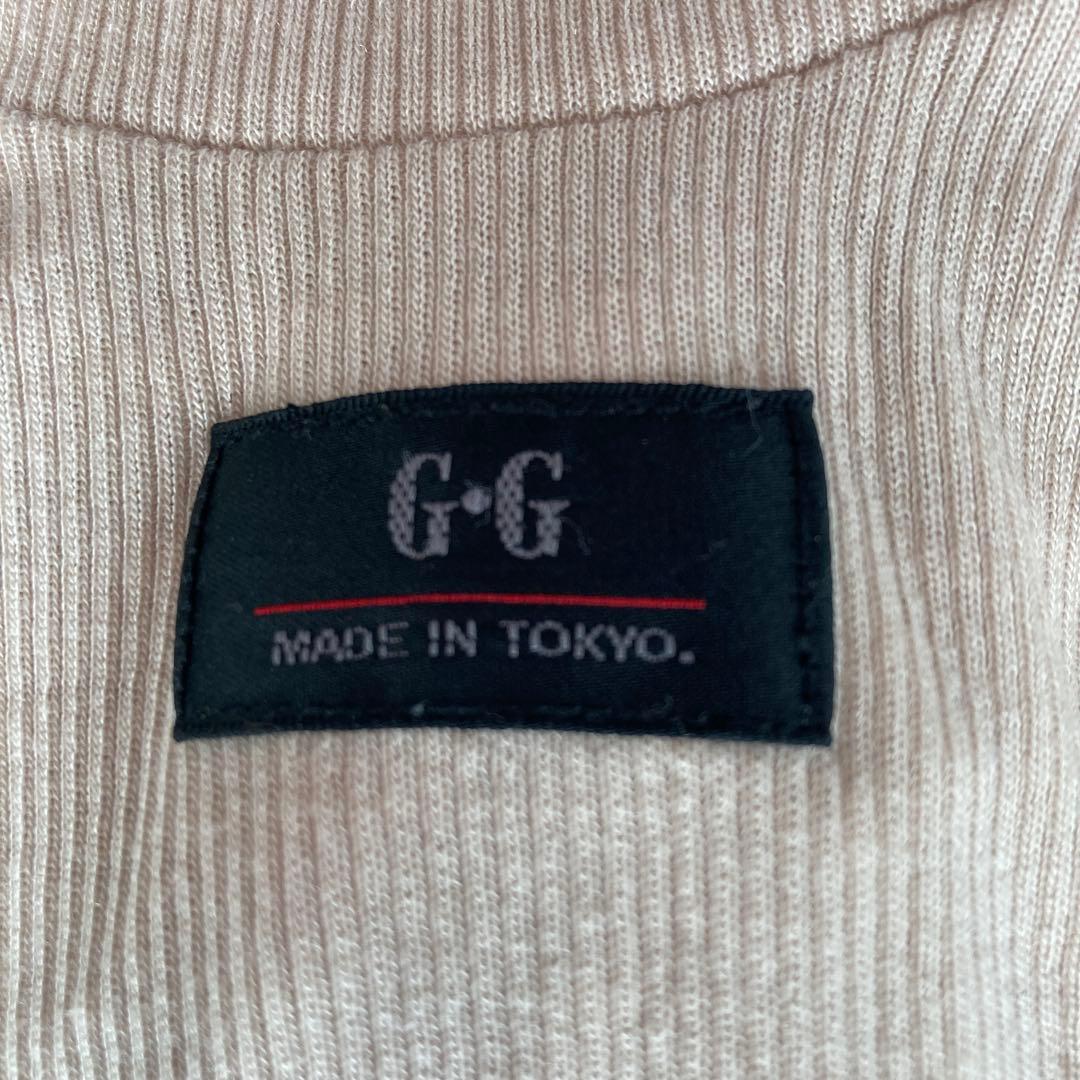 G.G. 犬服 クリーム色 リブ編み