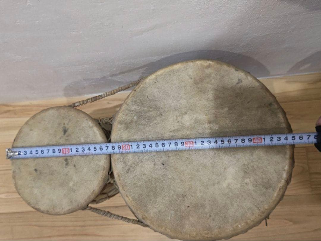 陶器の響　ジャンベ アフリカ　打楽器 ドラム　ぼんご　太鼓 アンティーク 皮張り