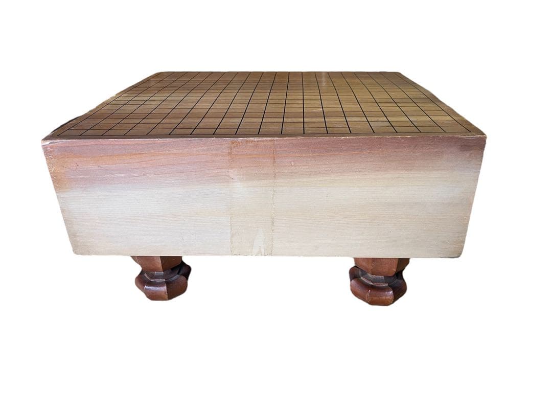 松寿製 本榧　脚付碁盤 　碁石セット（蛤178個＋那智黒180個＋碁笥）