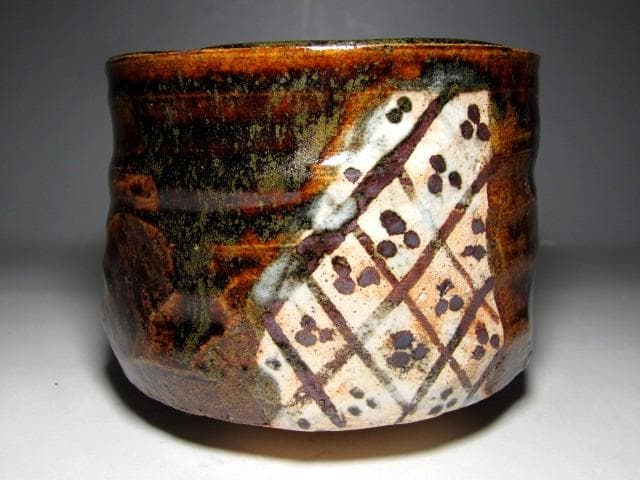 ＜土日限定価格＞加藤十右衛門 織部茶碗 「碧雲」裏千家十五代 鵬雲斎花押　m82