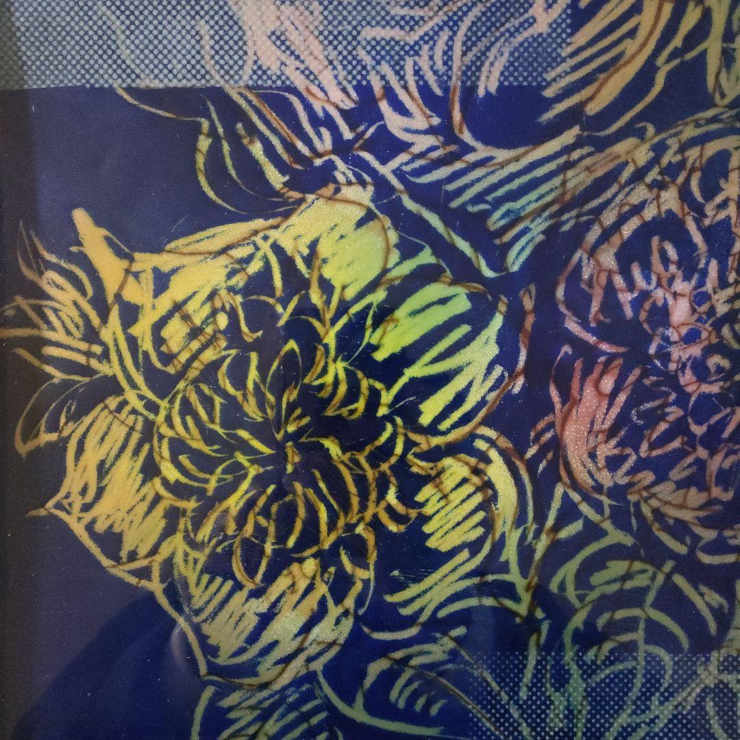 佐野登志子(日展七宝作家)　大判七宝焼『ルドゥーテの花による』額装、共シール付