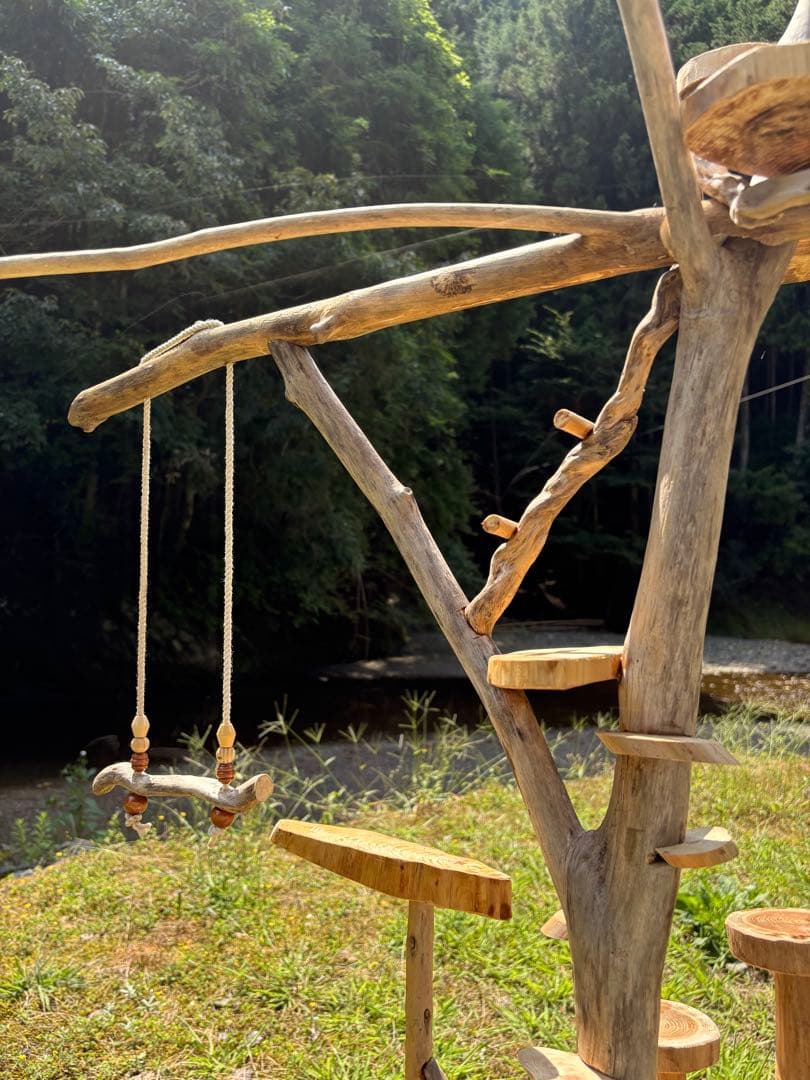 ハンドメイド　流木　バードアスレチック　バードジム　流木インテリア