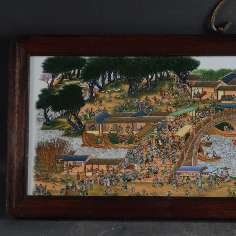 景徳鎮 陶板画清明上河図 応接間 書斎 懸掛 装飾品 現代工芸品 美術品 置物
