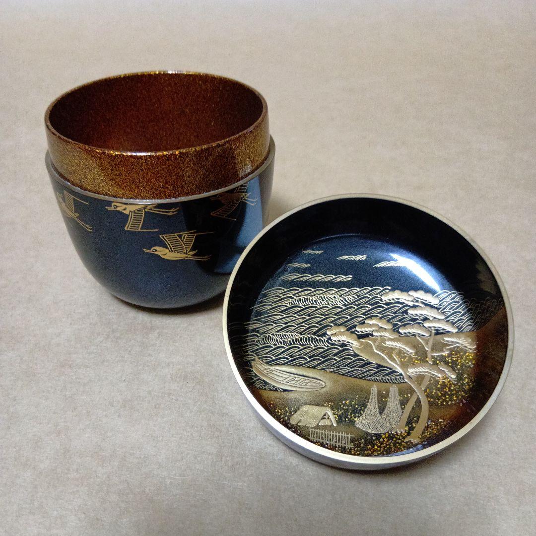 茶道具　須磨蒔絵内梨地大棗