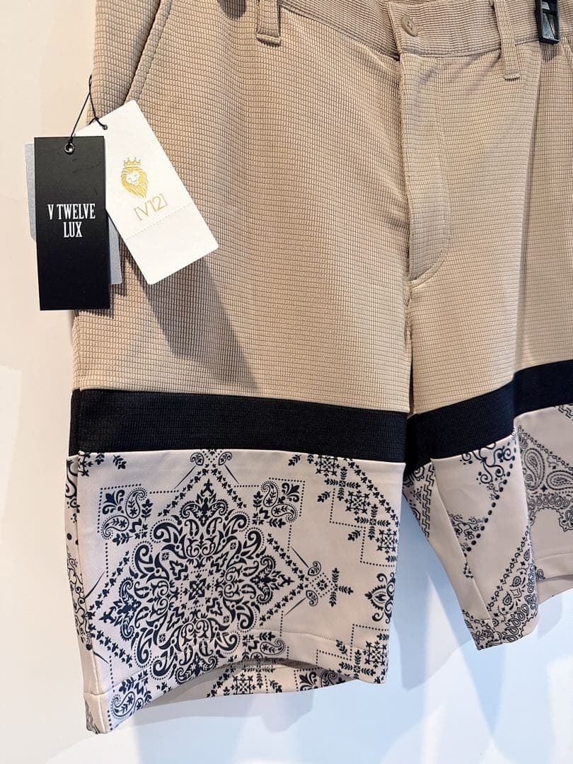 新品 ★ V12 セットアップ モックネック ショーツ ハーフパンツ シャツ