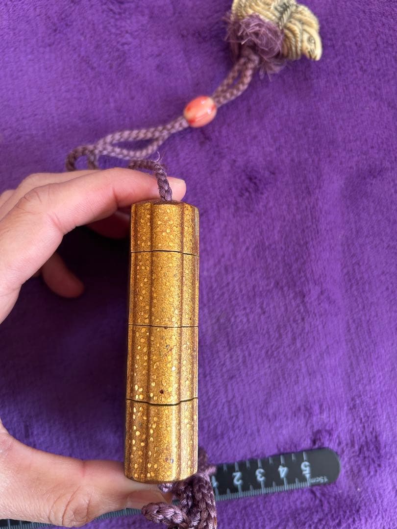 印籠 虎 絵柄 根付 二匹の鼠 縁起物 薬入れ 小物入れ