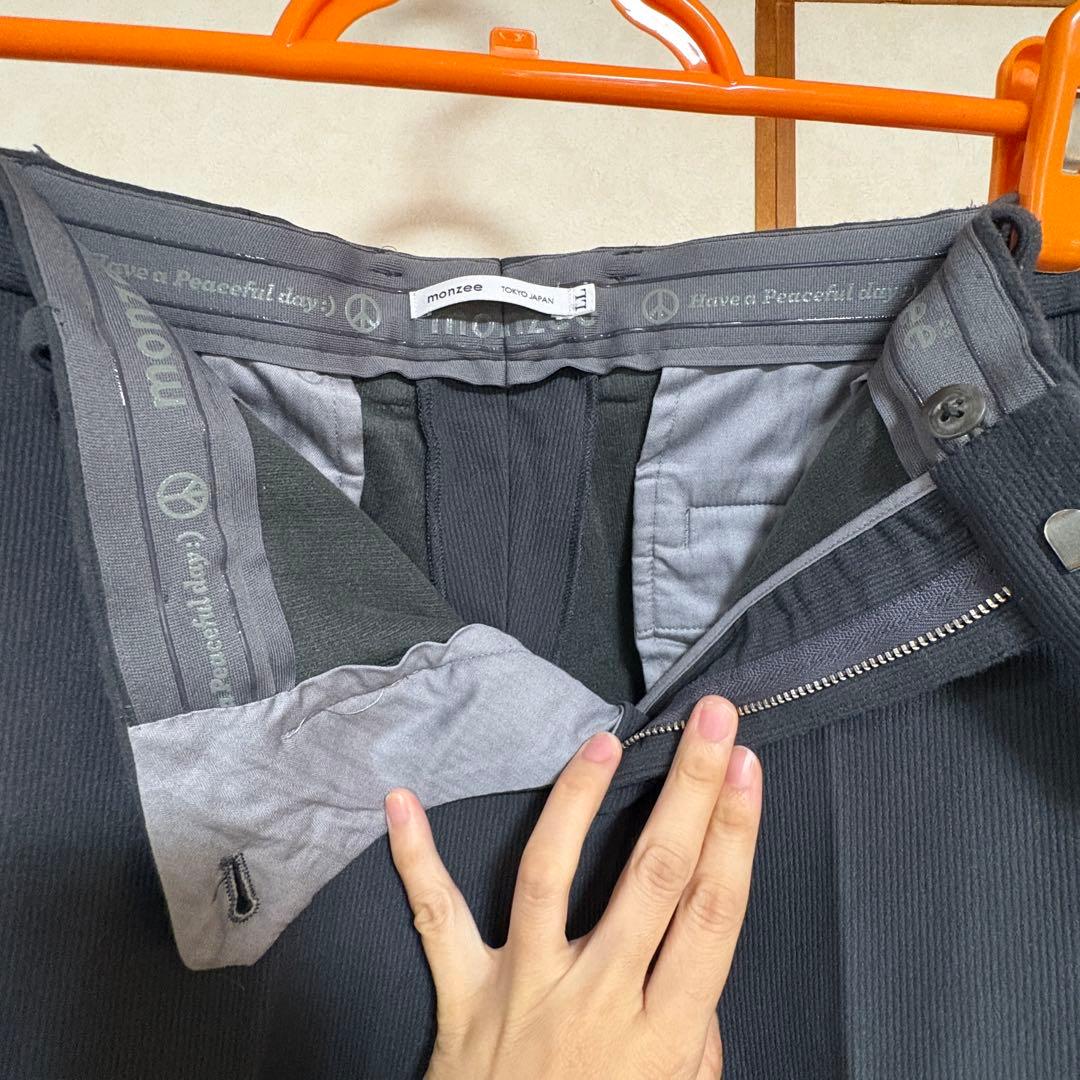 Monzee モンジー ハイブリッドコーデュロイパンツ -グレー