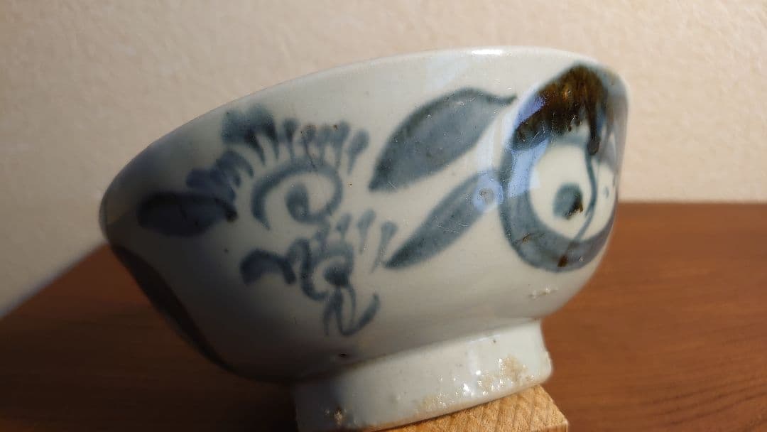 白磁　染付　李朝　朝鮮陶器　古伊万里　染付鉢　アンティーク白磁　古玩　１客