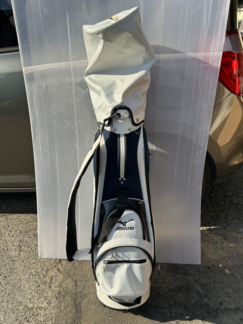 Mizuno キャディバッグ ホワイト/ネイビー
