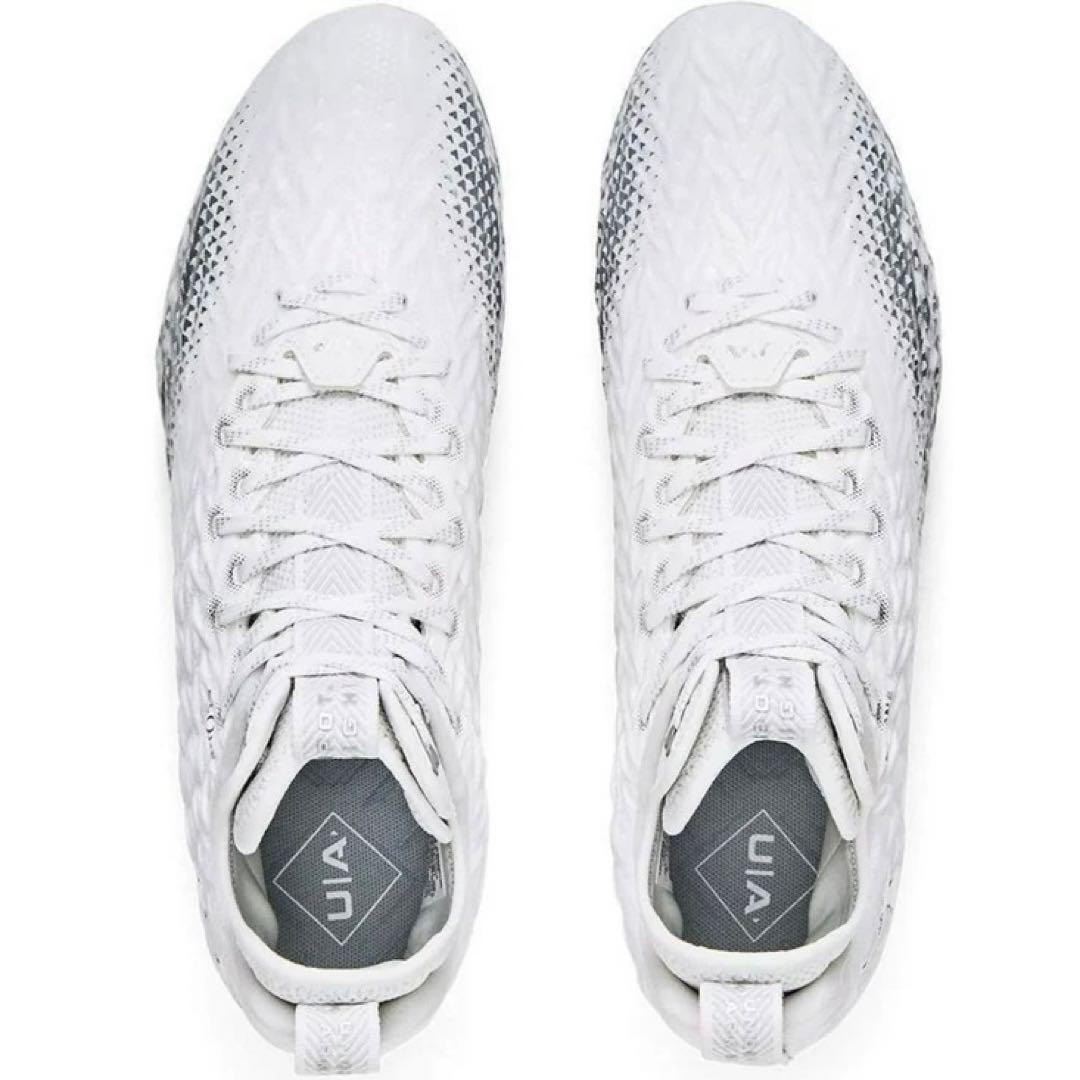 アンダーアーマー 26.5 スポットライト アメフト スパイク シューズ 白 靴