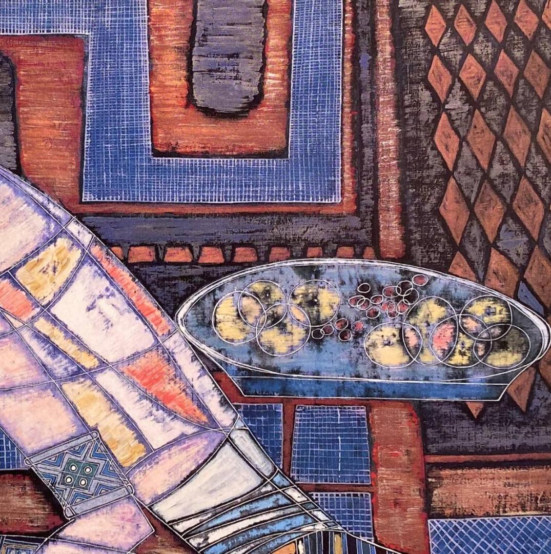 丁紹光、『石の庭』、希少な画集より、新品額装付、マット額装付き