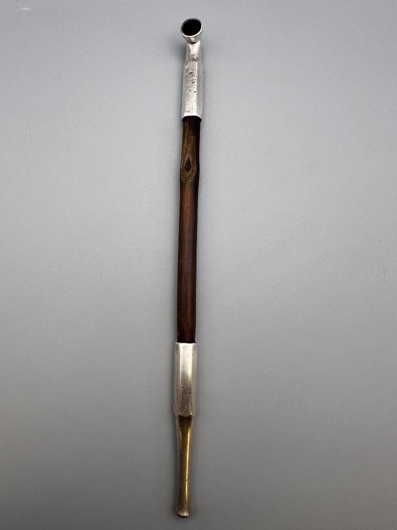 純銀製　純刻印　煙管　キセル　六角形　銀細工　アンティーク　重量約32g