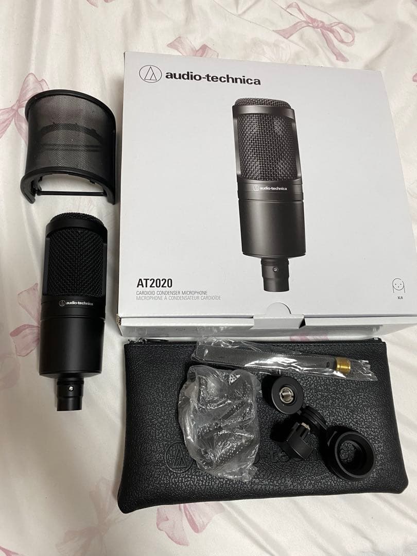 audio-technica AT2020 コンデンサーマイク ポップガード付き