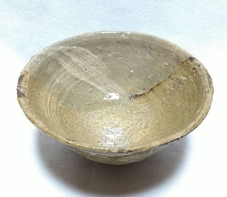 茶道具 出雲焼 伊羅保 刷毛目 茶碗 １１代 長岡住右衛門 空権