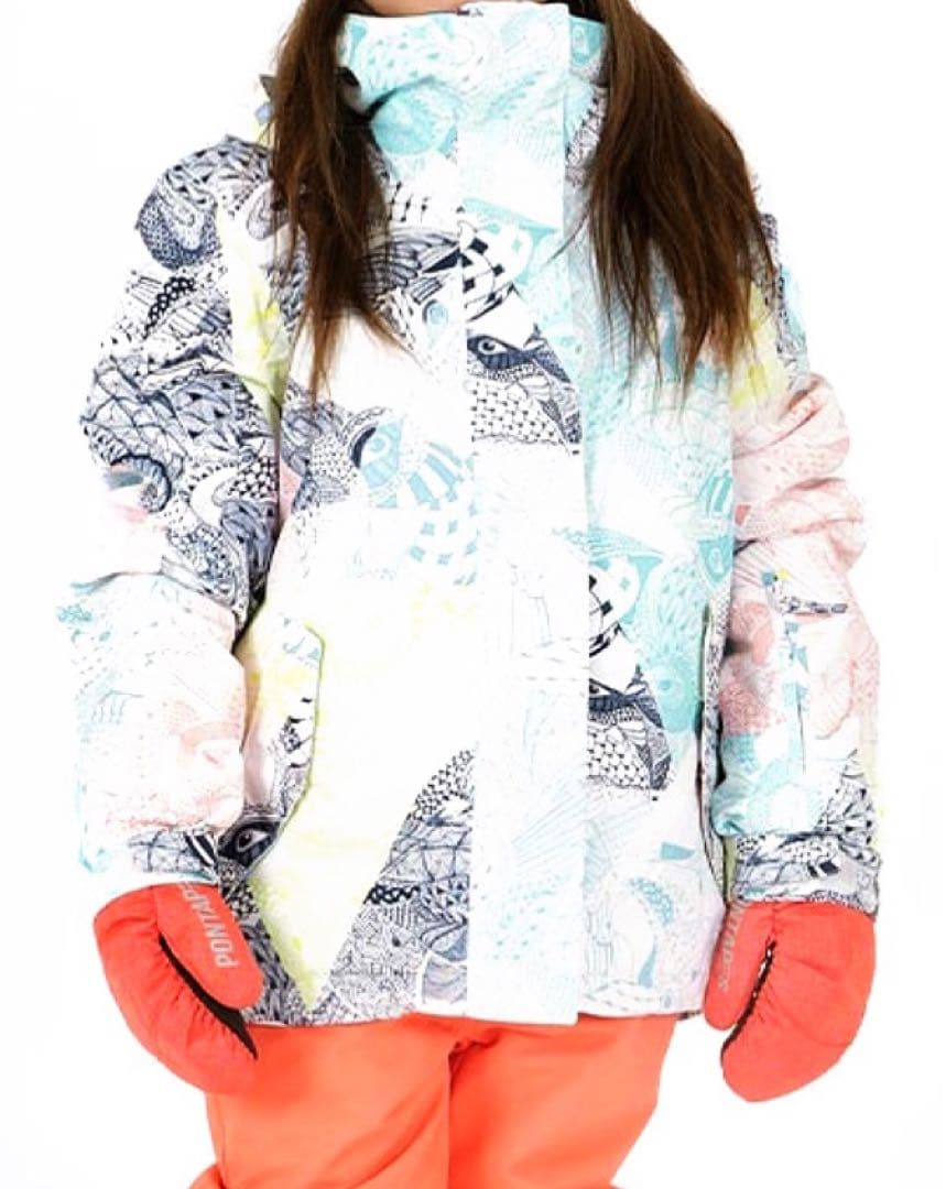 ROXY スノボウェア セットアップ 魚柄 スキーウェア ジャケット パンツ