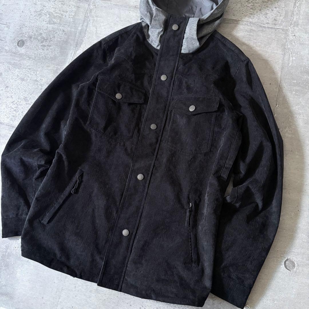 美品 スノーボードウェア 上下セット コーデュロイ 黒 カモフラ ユニセックス