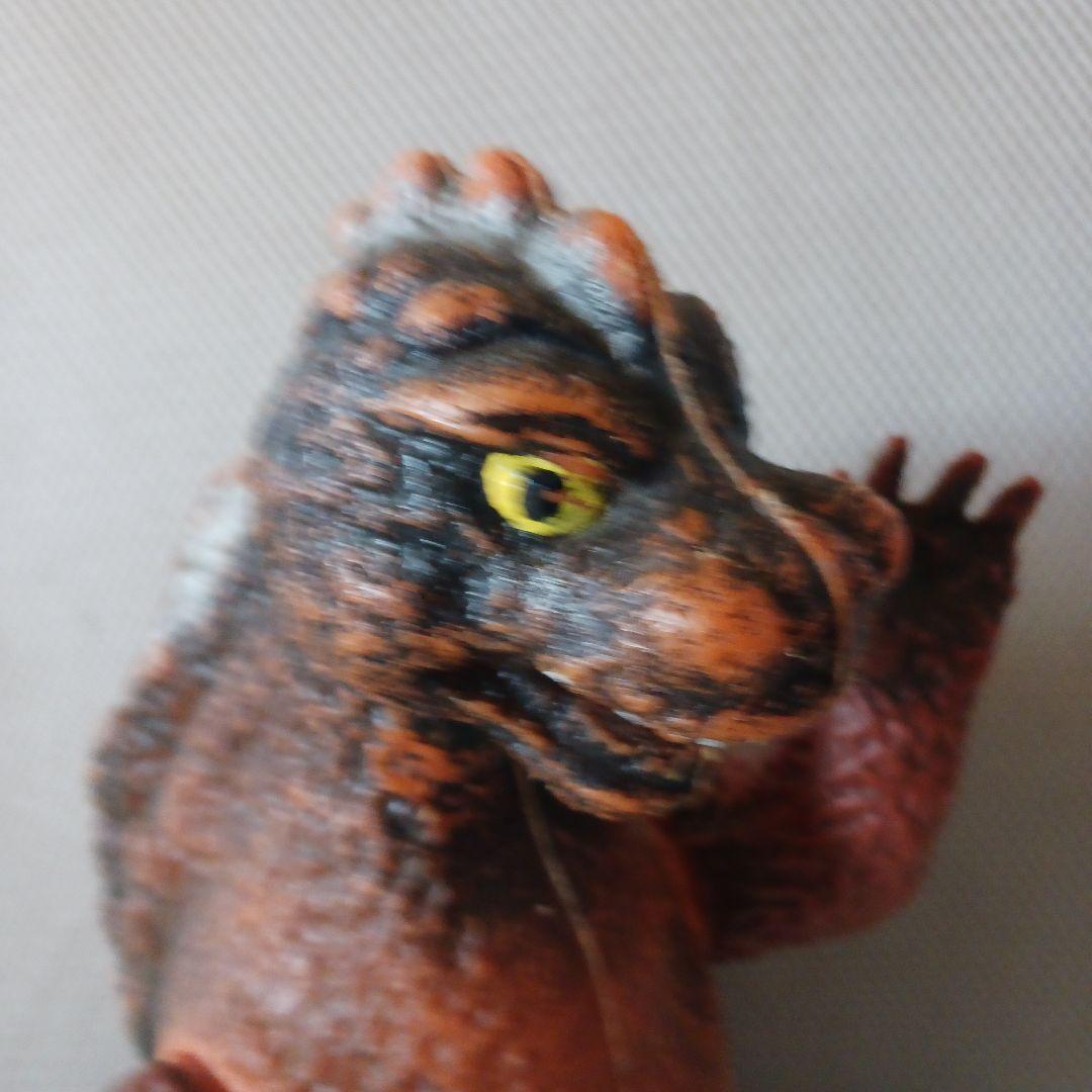 昭和 当時物 ゴジラ フィギュア 約33cm 茶色 手足可動 無刻印 記名あり