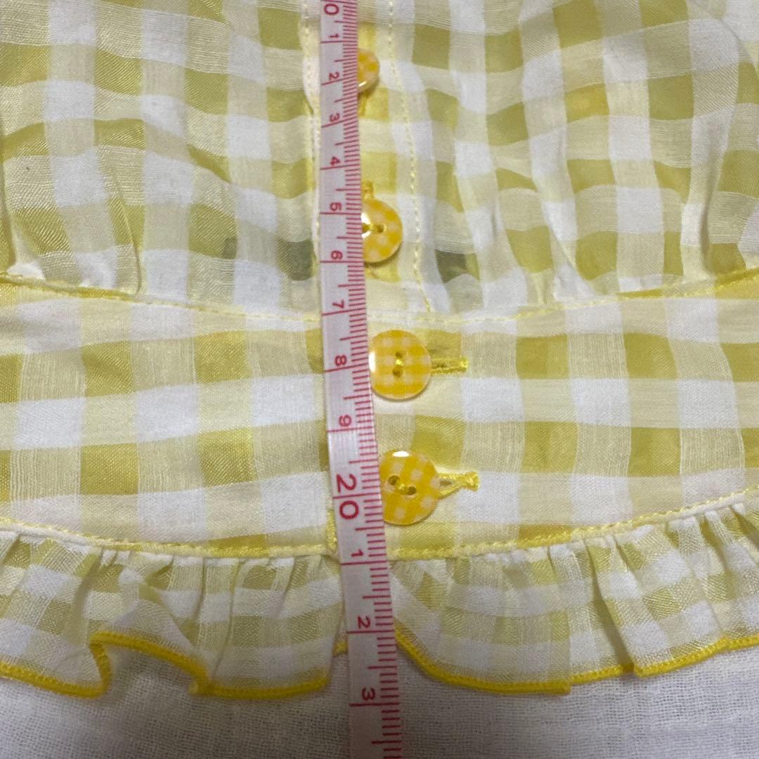 アトリエGG黄色 チェック柄 フリル付き