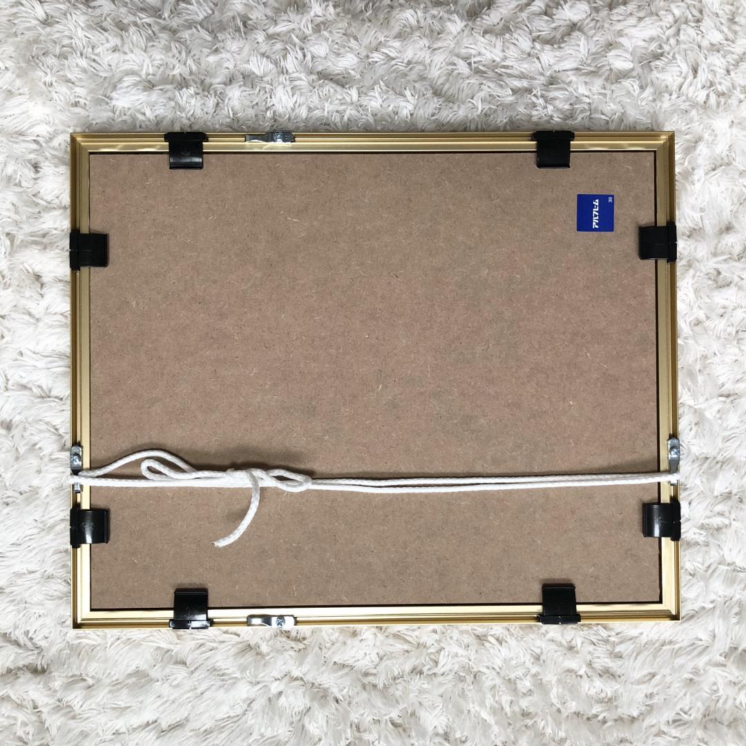 透明水彩画　原画　「ひまわりの丘06」額縁付　SMサイズ　風景画