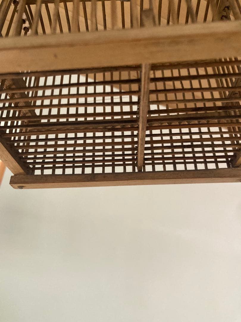 竹細工虫籠昭和初期ハンドメイドレトロオブジェ　 民藝　手工芸　アトリエ　骨董