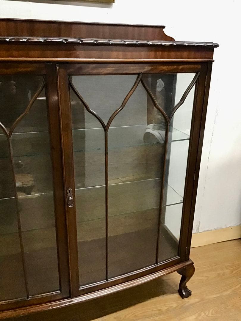管220☆イギリス製☆アンティーク☆チャイナキャビネット☆マホガニー