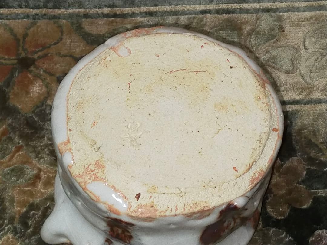 ♥美濃焼　志野　水指　曽我伯庵　共箱付き　骨董品　古玩