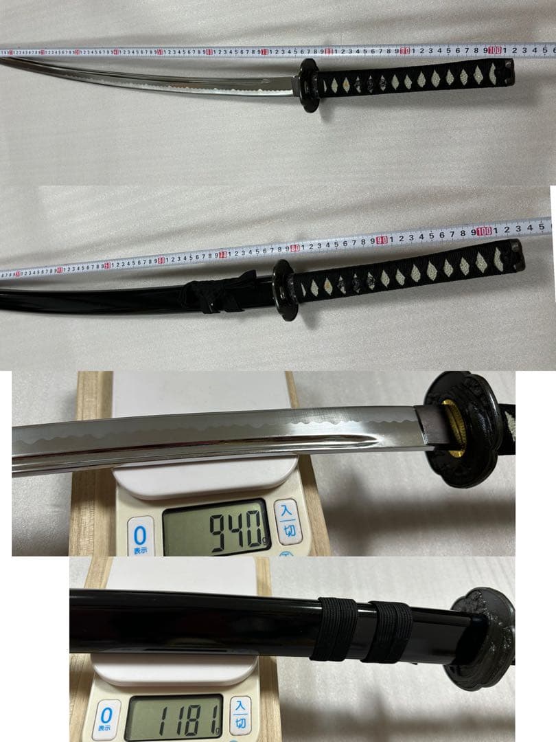 新品 薄刃 樋入り刀身 模造刀 打刀 黒鞘　鞘付き長さ約103cm