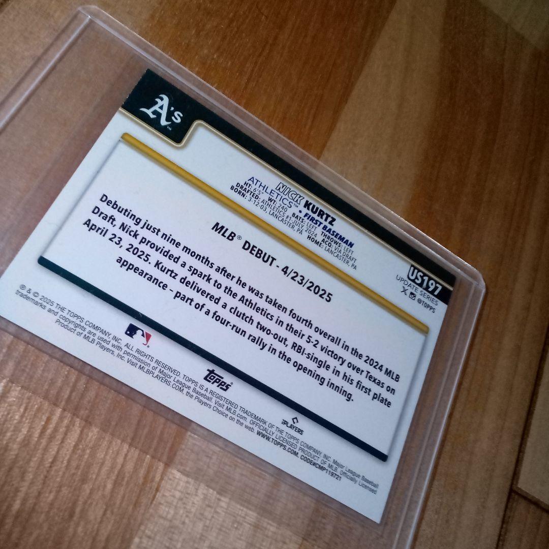 2025 Topps update ニック・カーツ　Nick z