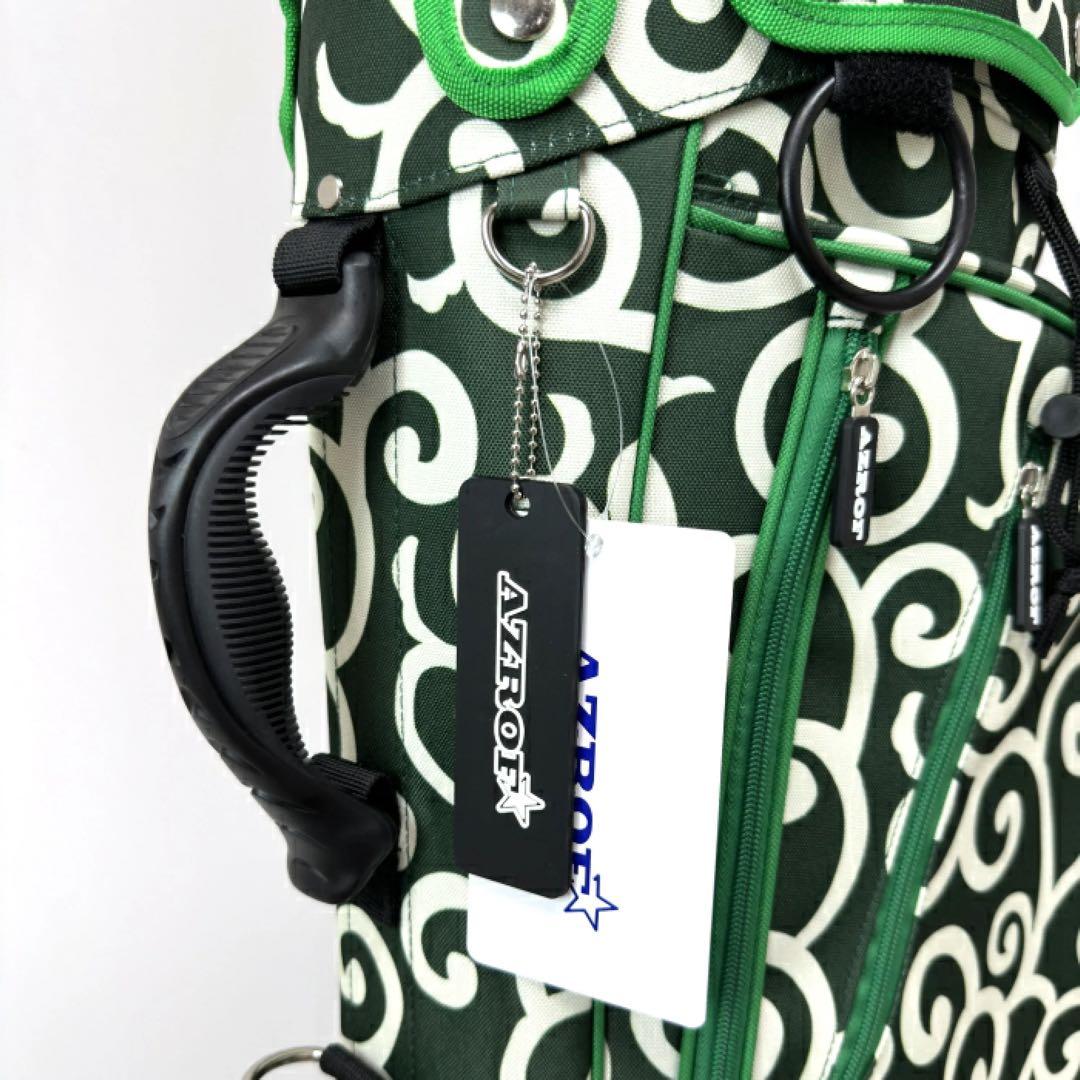 【新品】アズロフ AZ-STCB02 スタンド キャディバッグ 9型 唐草模様