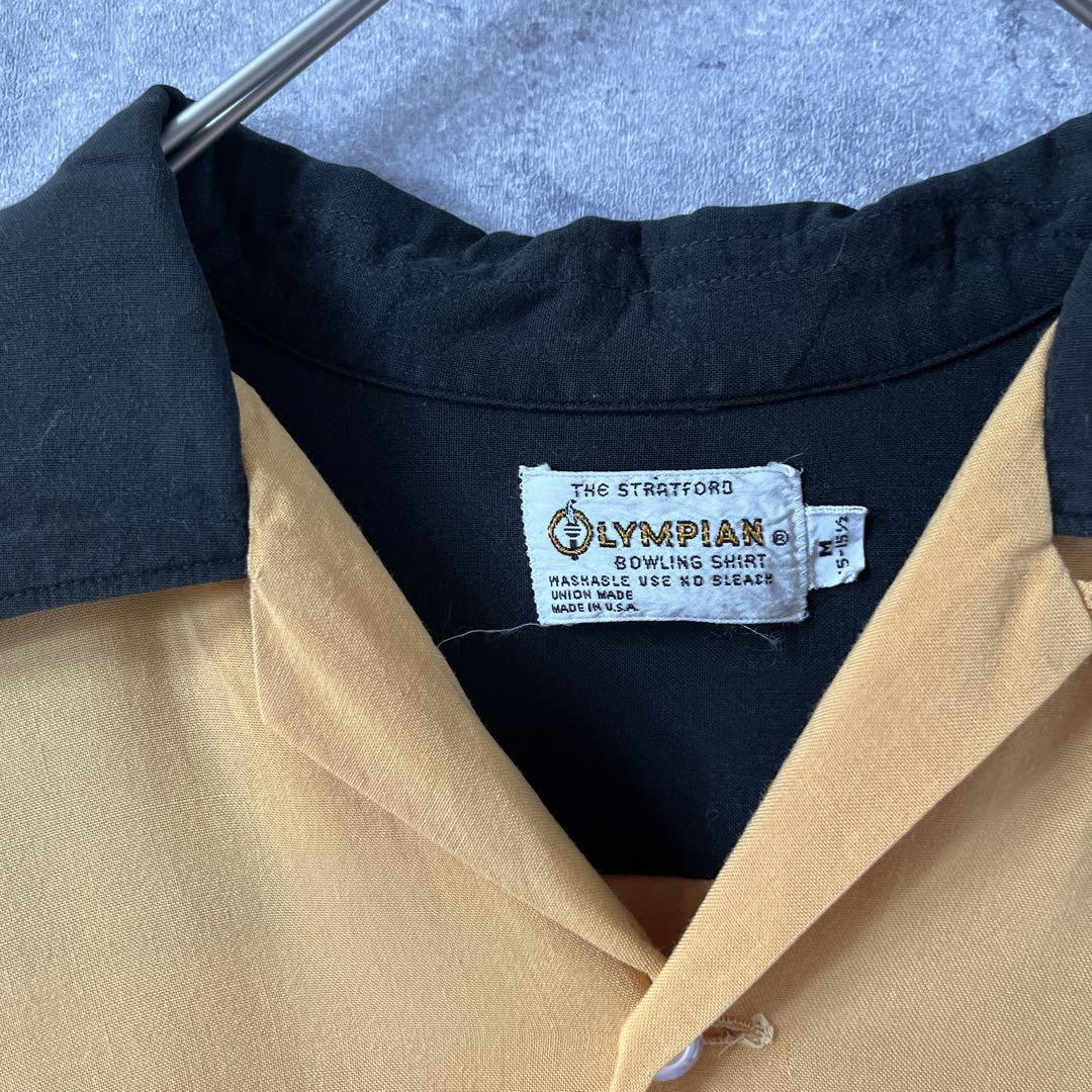 OLYMPIAN ボーリングシャツ　60s70s USA製 開襟　Mメンズ